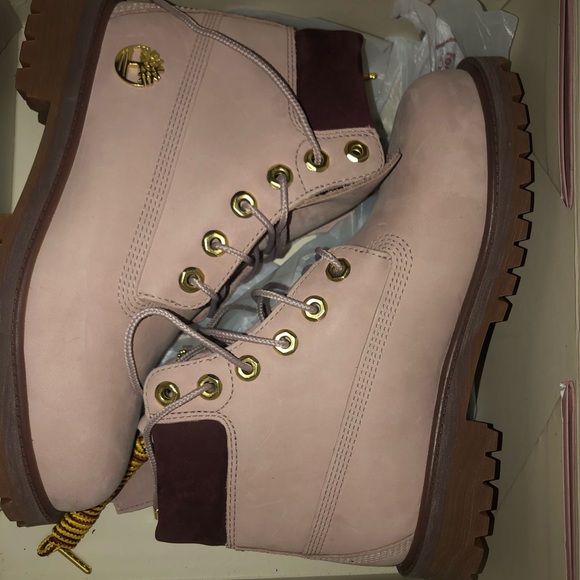 mauve timberland boots